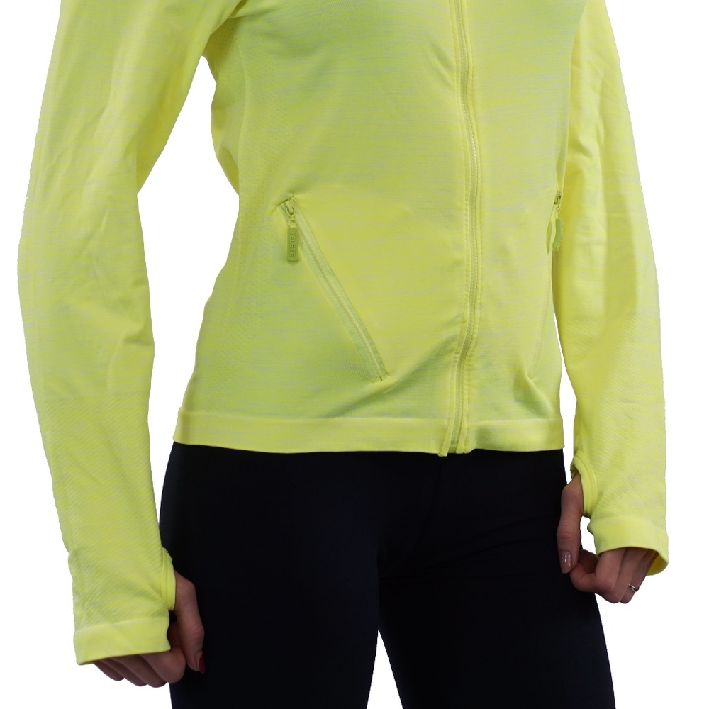 Hoodie with long sleeves and pockets vivid yellow - Picture 5 of 5